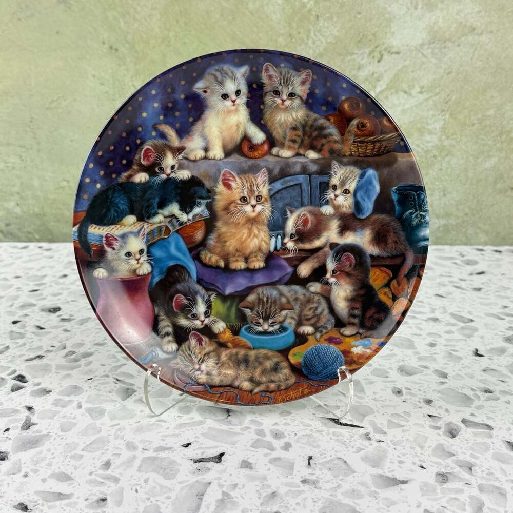 Bradford Exchange Frisky Business Cat Collector Plate Jürgen Scholz